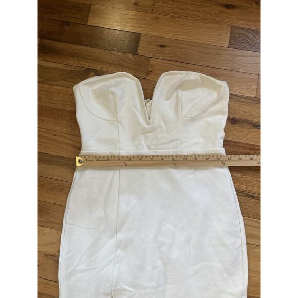 Superdown Gianna Sweathart Split Gown White Maxi Formal Holiday Black Tie Medium - Picture 8 of 14